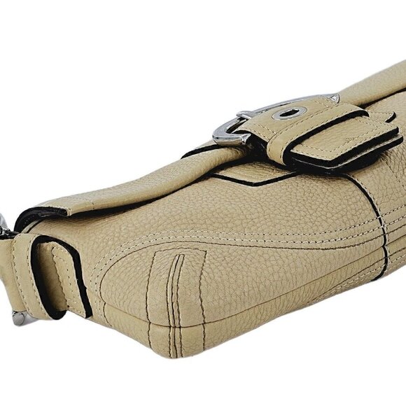 COACH 3511 Soho Ivory Pebble Leather Buckle Flap Small Shoulder Bag - Picture 6 of 16